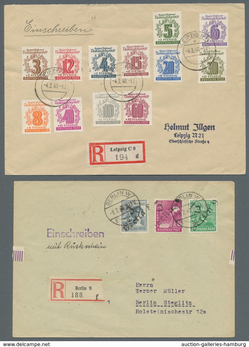 Deutschland nach 1945: 1946-1952, Sammlung von 69 Belegen in einem Album mit u.a. Kontrollrat, Bizon