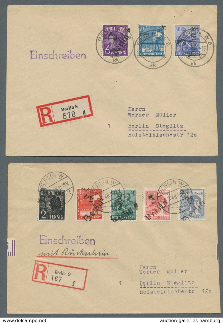 Deutschland nach 1945: 1946-1952, Sammlung von 69 Belegen in einem Album mit u.a. Kontrollrat, Bizon