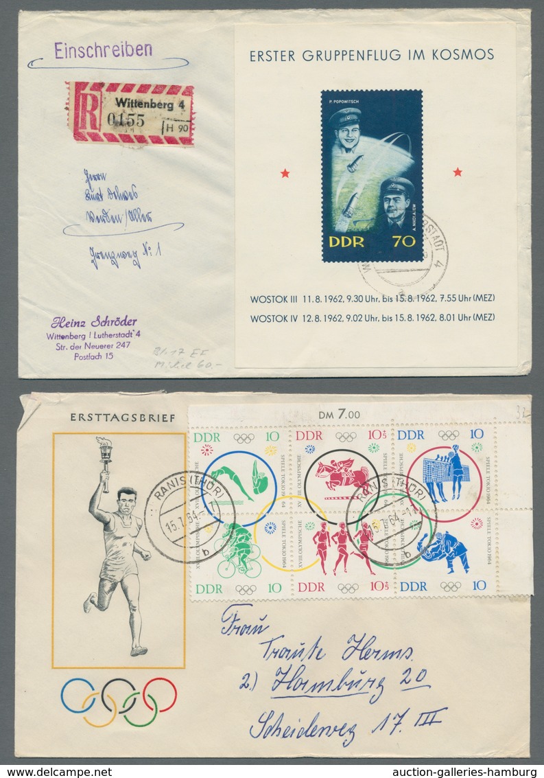 DDR: 1950 - 1990, Briefe-Album Von Leuchtturm, Prall Gefüllt Mit FDC Und Satzbriefen In Guter Erhalt - Covers & Documents