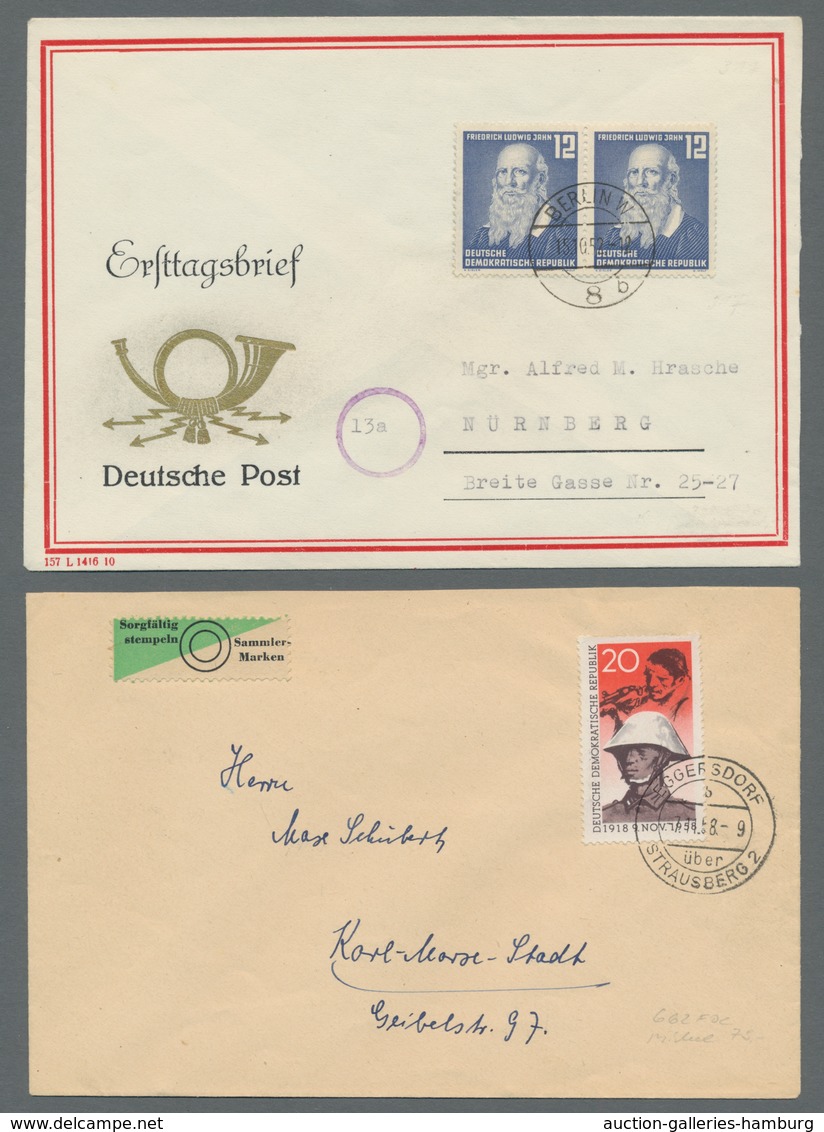 DDR: 1950 - 1990, Briefe-Album Von Leuchtturm, Prall Gefüllt Mit FDC Und Satzbriefen In Guter Erhalt - Covers & Documents