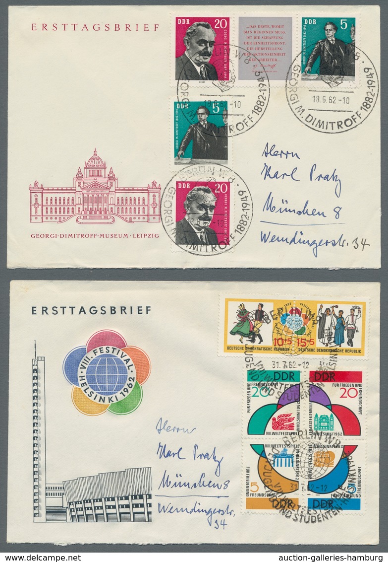 DDR: 1950-1967, Sammlung Von Etwa 340 Belegen In 4 Alben Mit U.a. Bedarf, Einschreiben, FDC Und Zusa - Covers & Documents