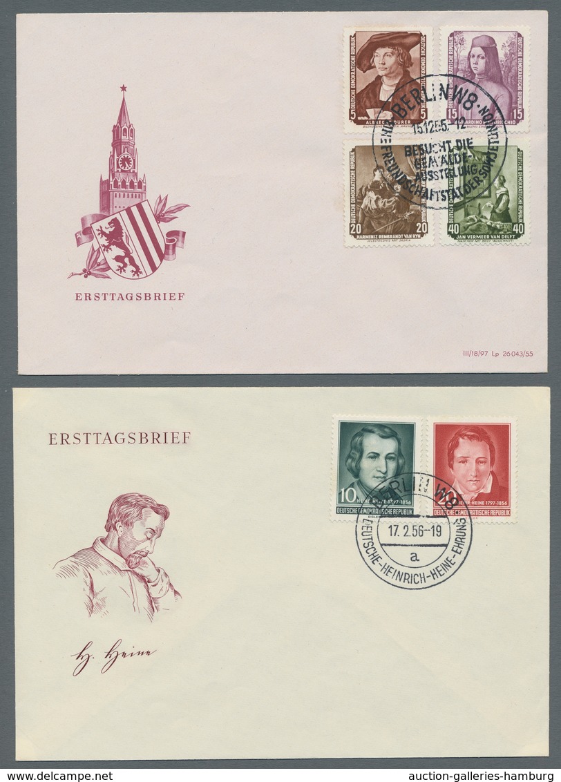 DDR: 1950-1967, Sammlung Von Etwa 340 Belegen In 4 Alben Mit U.a. Bedarf, Einschreiben, FDC Und Zusa - Cartas & Documentos