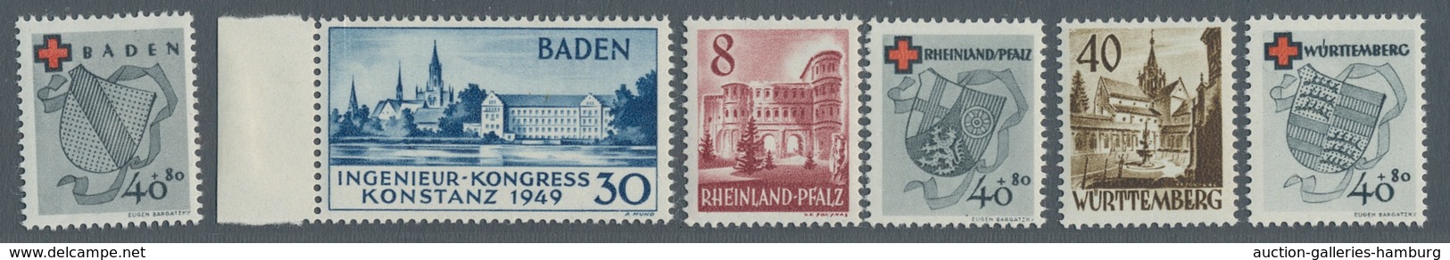 Französische Zone: 1945 -1949, Komplette Postfrische Sammlung Mit Konstanz II (Fotoattest Schlegel) - Otros & Sin Clasificación