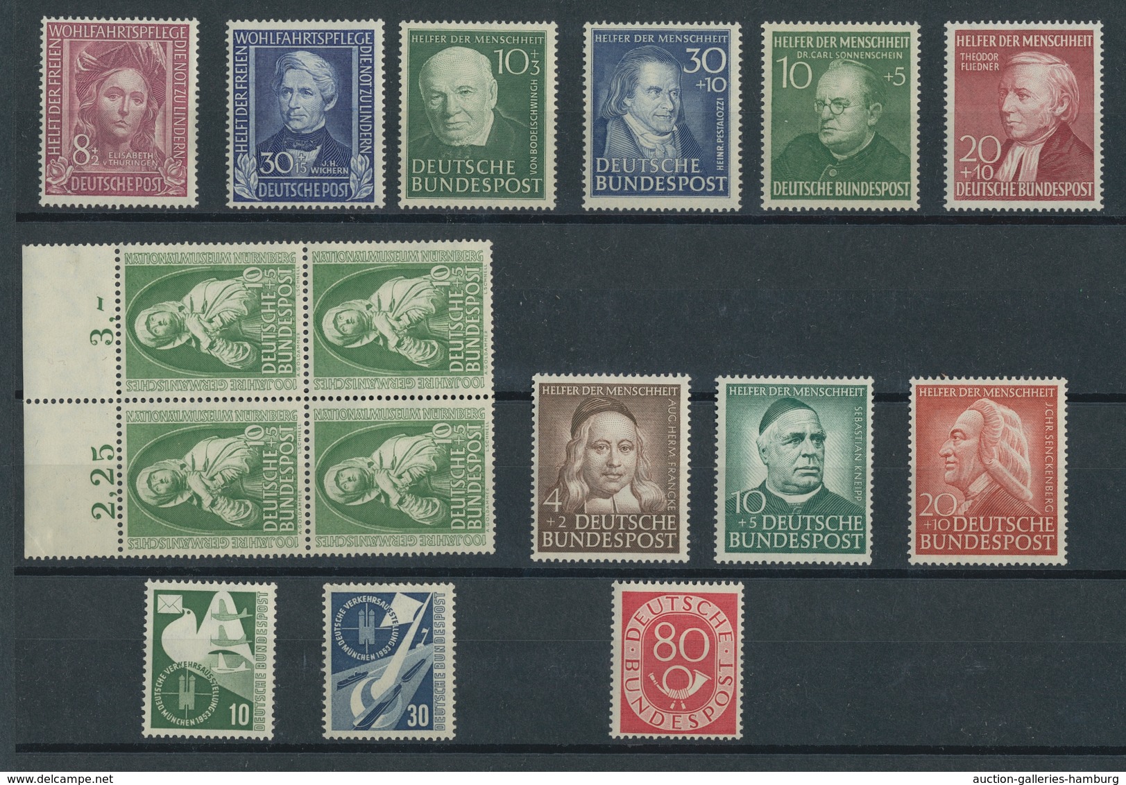 Bundesrepublik Deutschland: 1949-1953, Kleine Postfrische Partie Von Einigen Besseren Werten Auf Ein - Cartas & Documentos
