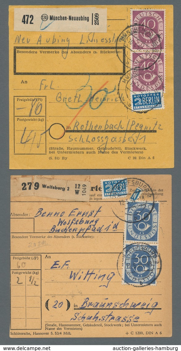 Bundesrepublik Deutschland: 1951-1954, Sammlung von 24 Belegen mit Einheiten der Posthornserie in ei