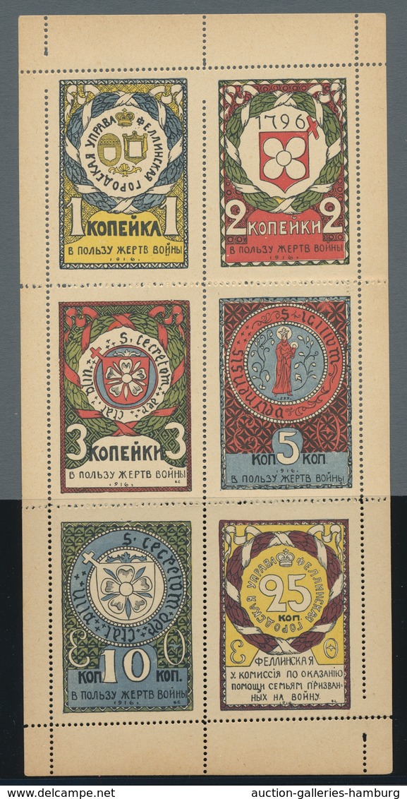 Baltische Staaten: 1916-1933, fünf unverkaufte Auktionslose unseres Hauses mit einigen Spezialitäten
