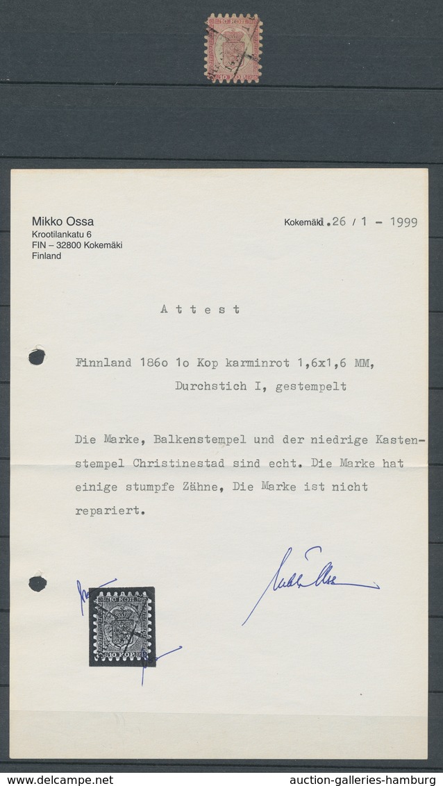 Finnland: 1860-1866, Partie Von 40 Gestempelten Oder Mit Federzug Entwerteten Zungenmarken In Einem - Usados