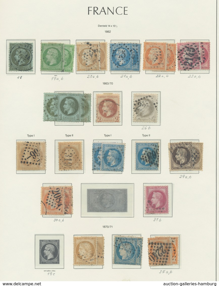 Frankreich: 1849-1982, Sammlung In 2 Vordruckalben Mit U.a. Klassik, Einigen Mittleren Werten, Viele - Used Stamps