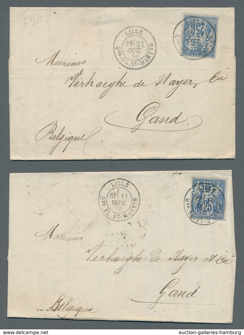 Frankreich: 1878-1880, Partie Von 38 Briefen Nach Gand/Belgien Wobei Der Hauptteil Mit Mi.Nr. 78 Fra - Usados