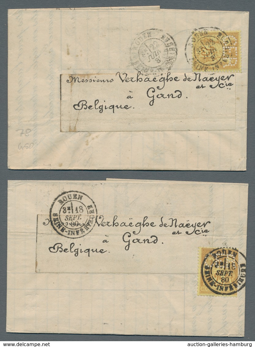Frankreich: 1878-1880, Partie Von 38 Briefen Nach Gand/Belgien Wobei Der Hauptteil Mit Mi.Nr. 78 Fra - Used Stamps