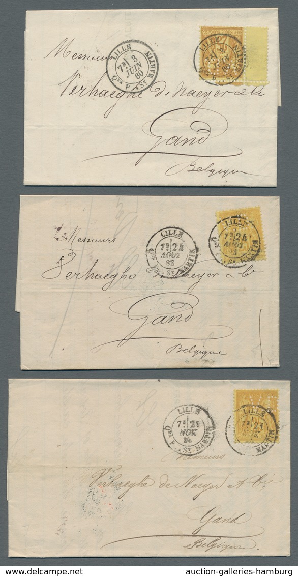 Frankreich: 1878-1880, Partie Von 38 Briefen Nach Gand/Belgien Wobei Der Hauptteil Mit Mi.Nr. 78 Fra - Usados