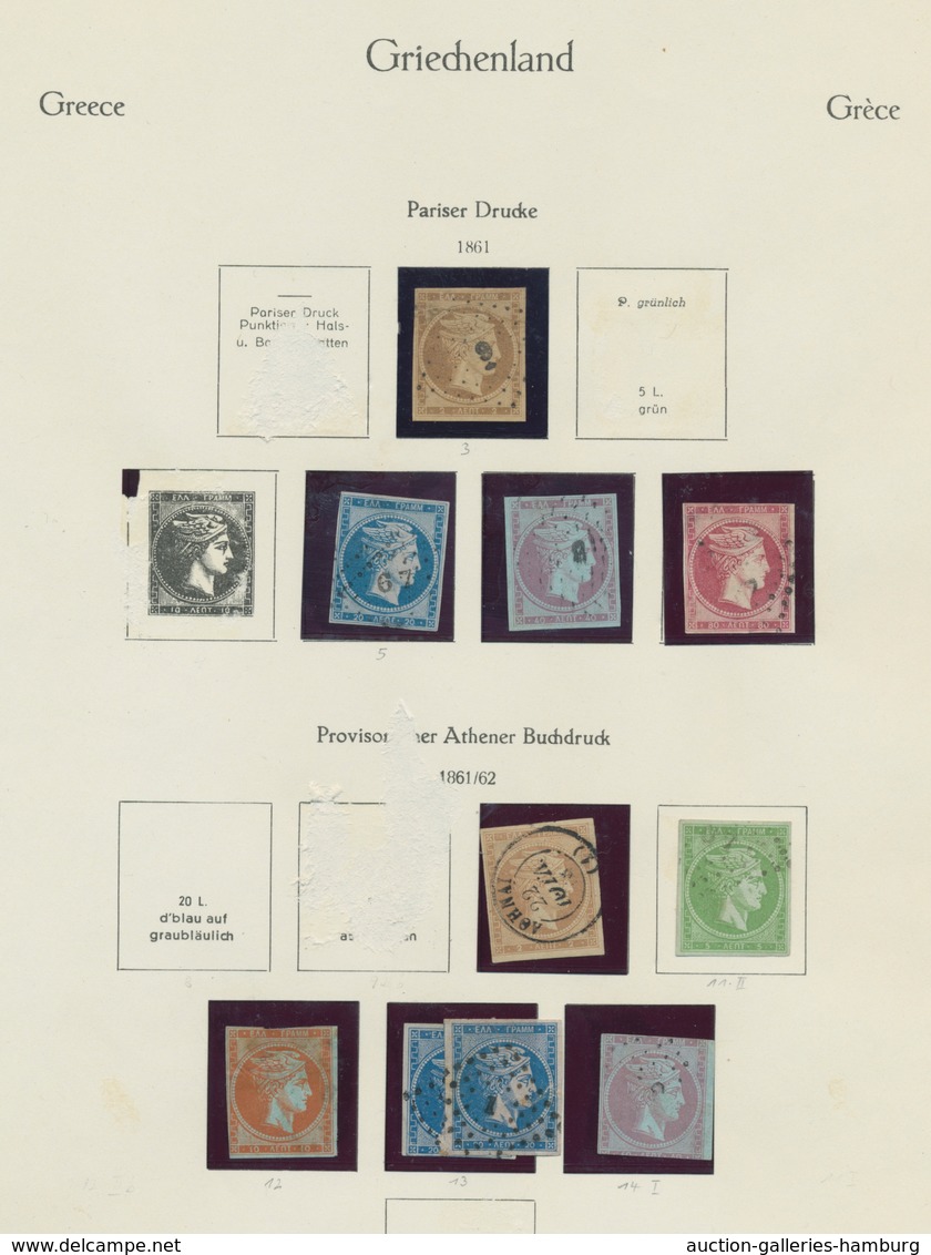 Griechenland: 1861-1974, ungebrauchte und gestempelte Sammlung in einem KABE-Vordruckalbum mit 44 gr