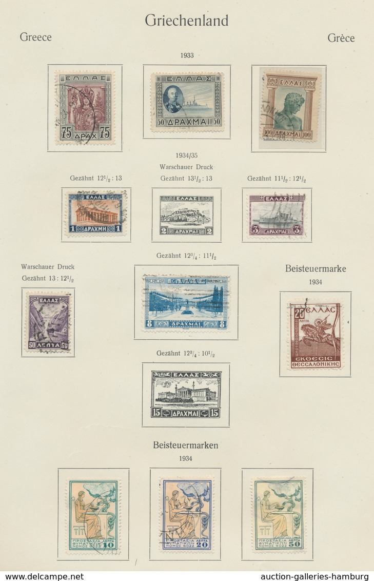 Griechenland: 1862-1940, Sammlung Ab Den Hermesköpfen In Einem Alten Vordruckalbum Mit U.a. Einigen - Other & Unclassified