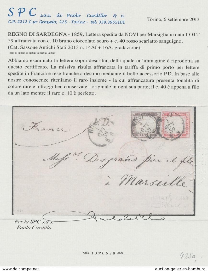 Italien - Altitalienische Staaten: Sardinien: 1855-1862, 5 C. bis 40 C. Victor Emanuel II., elegante