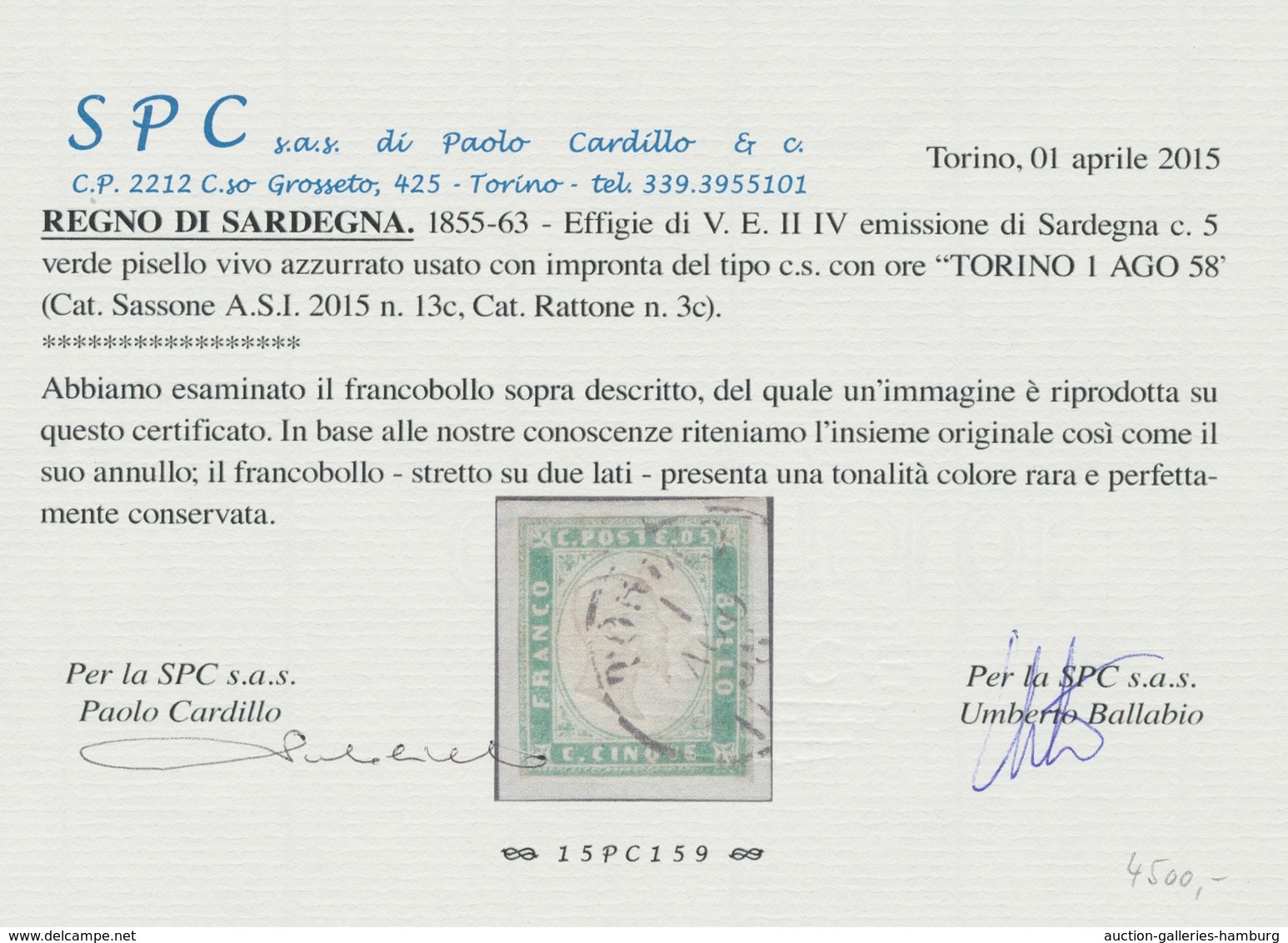 Italien - Altitalienische Staaten: Sardinien: 1855-1862, 5 C. bis 40 C. Victor Emanuel II., elegante