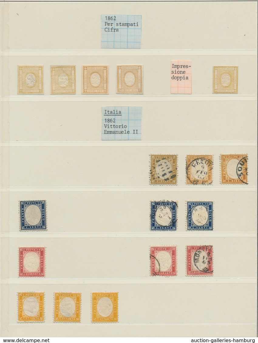 Italien: 1861-96, ungebrauchte oder/und gestempelte Sammlung inkl. Porto- und Paketmarken sowie Post