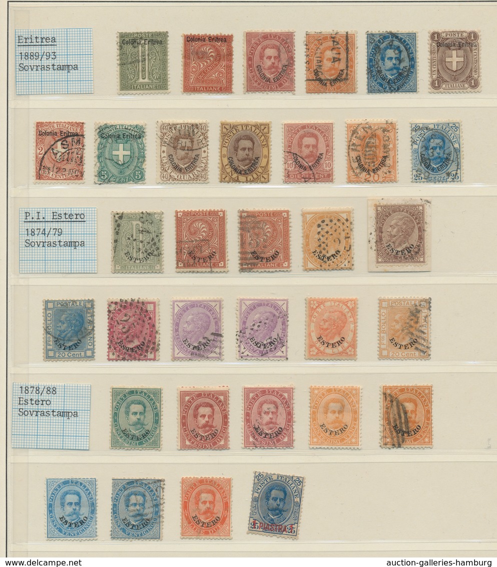 Italien: 1861-96, ungebrauchte oder/und gestempelte Sammlung inkl. Porto- und Paketmarken sowie Post