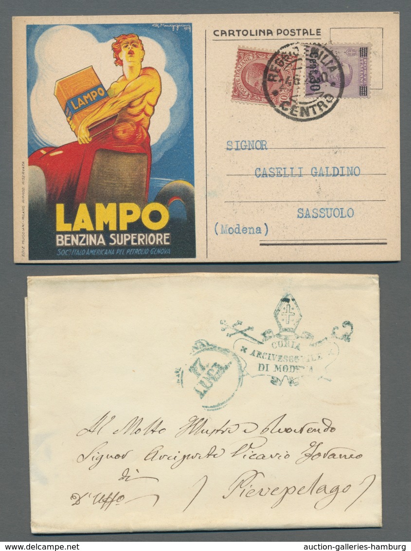 Italien: 1846-1980 - Interesting And Rich Lot Of Postal Items, From Pre-philately To The 1970s, Incl - Marcofilía