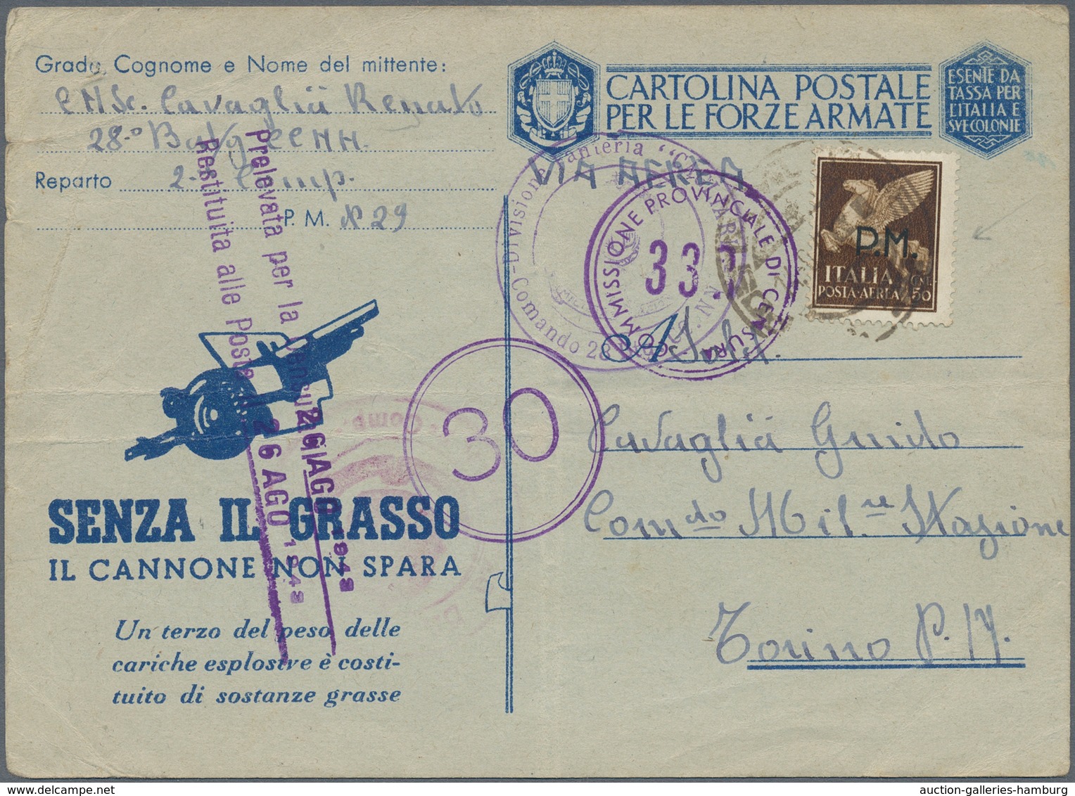 Italienische Besetzung 1941/43 - Griechenland: 1941/43 (ca.) Lot Of 40 Letters From The Italian Occu - Cefalonia & Itaca