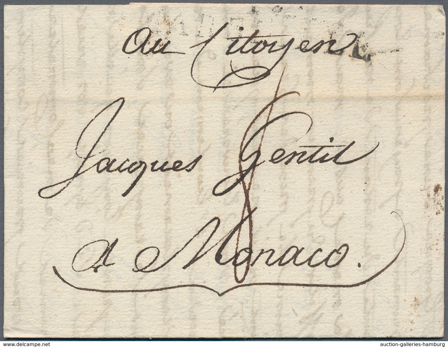 Monaco - Vorphila: 1791/1810, INCOMING MAIL, 22 Folded Letters From Mostly Different French Cities A - ...-1885 Precursori