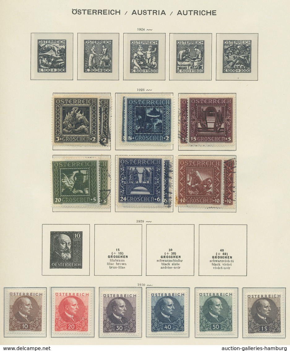 Österreich: 1850-1977, Sammlung ab der Klassik in 2 Schaubek-Vordruckalben mit u.a. diversem älterem