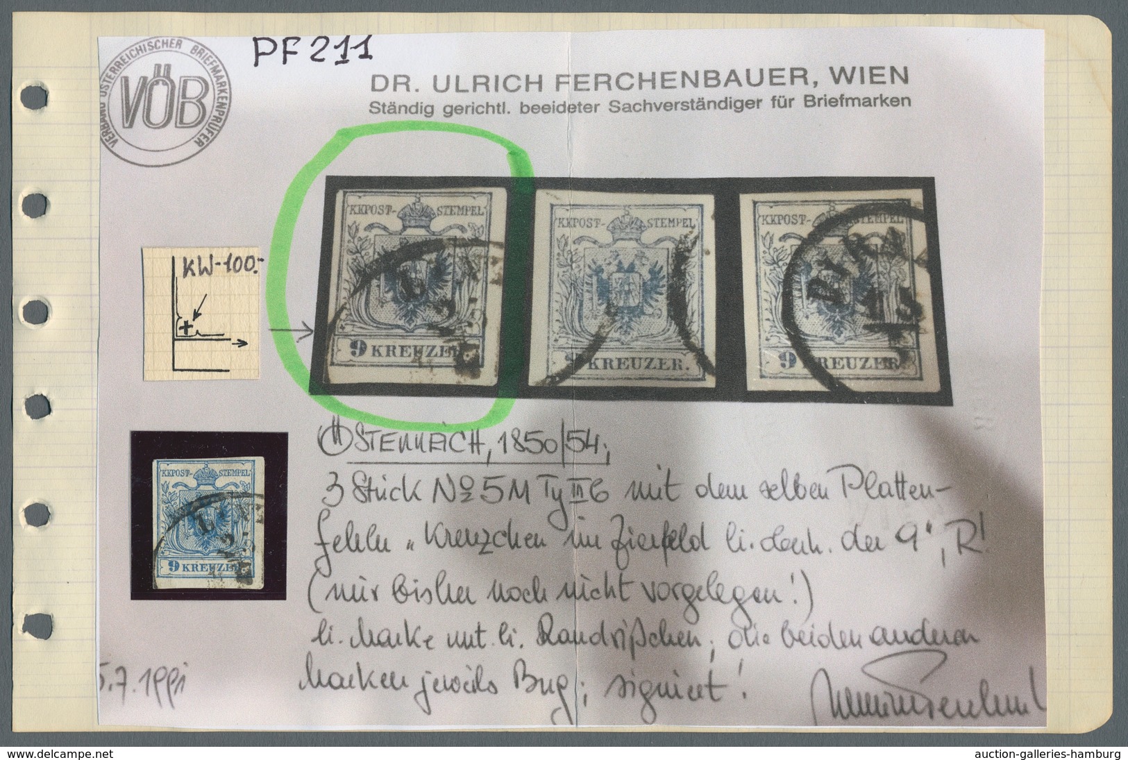 Österreich: 1850, Sammlung Der Plattenfehler Der Ersten Ausgabe In Einem Kleinen Selbstgestalteten A - Cartas & Documentos