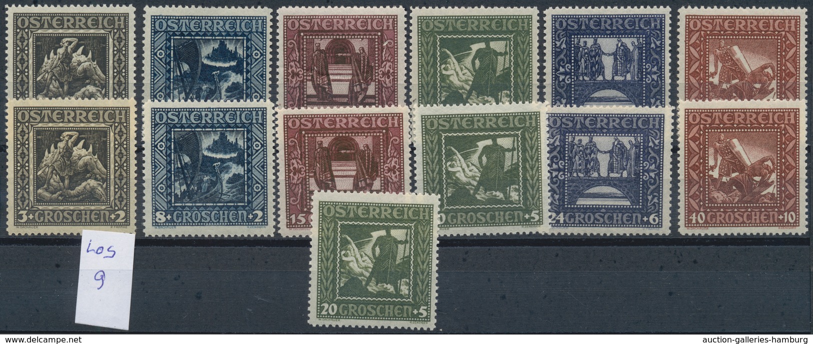 Österreich: 1922/1926, Postfrische Partie Auf Steckkarten (siehe Www). Mi. Ca. 370,- €. - Cartas & Documentos