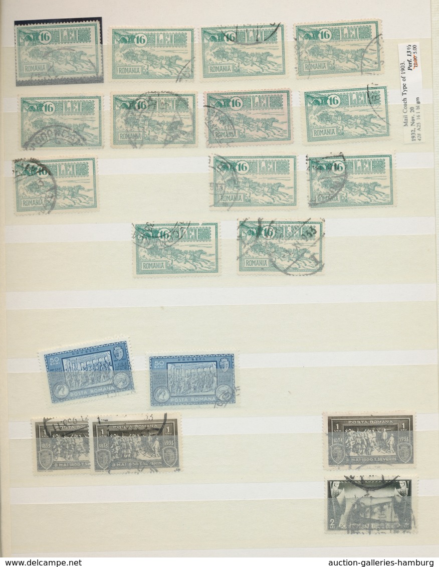 Rumänien: 1903-1941, Ungebrauchte Und Gestempelte Partie Der Sondermarken In Einem Dicken Einsteckbu - Used Stamps