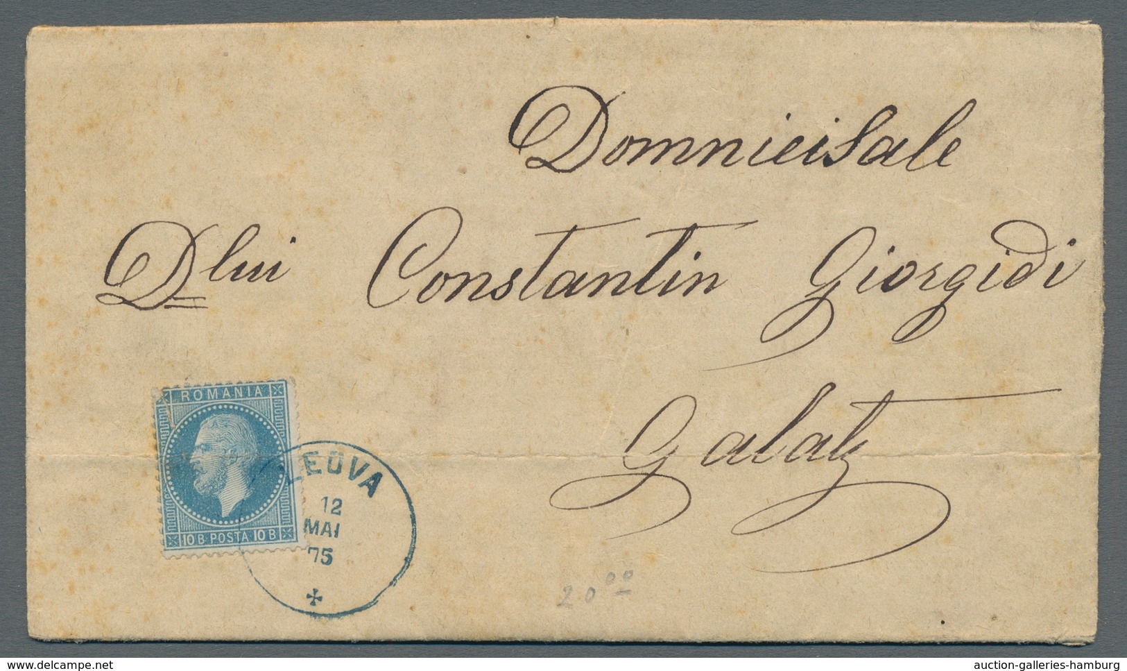 Rumänien: 1872-1880, Zehn Belege Mit Den Verschiedenen Ausgaben Von Fürst Karl I. Im Kreis, überwieg - Usado