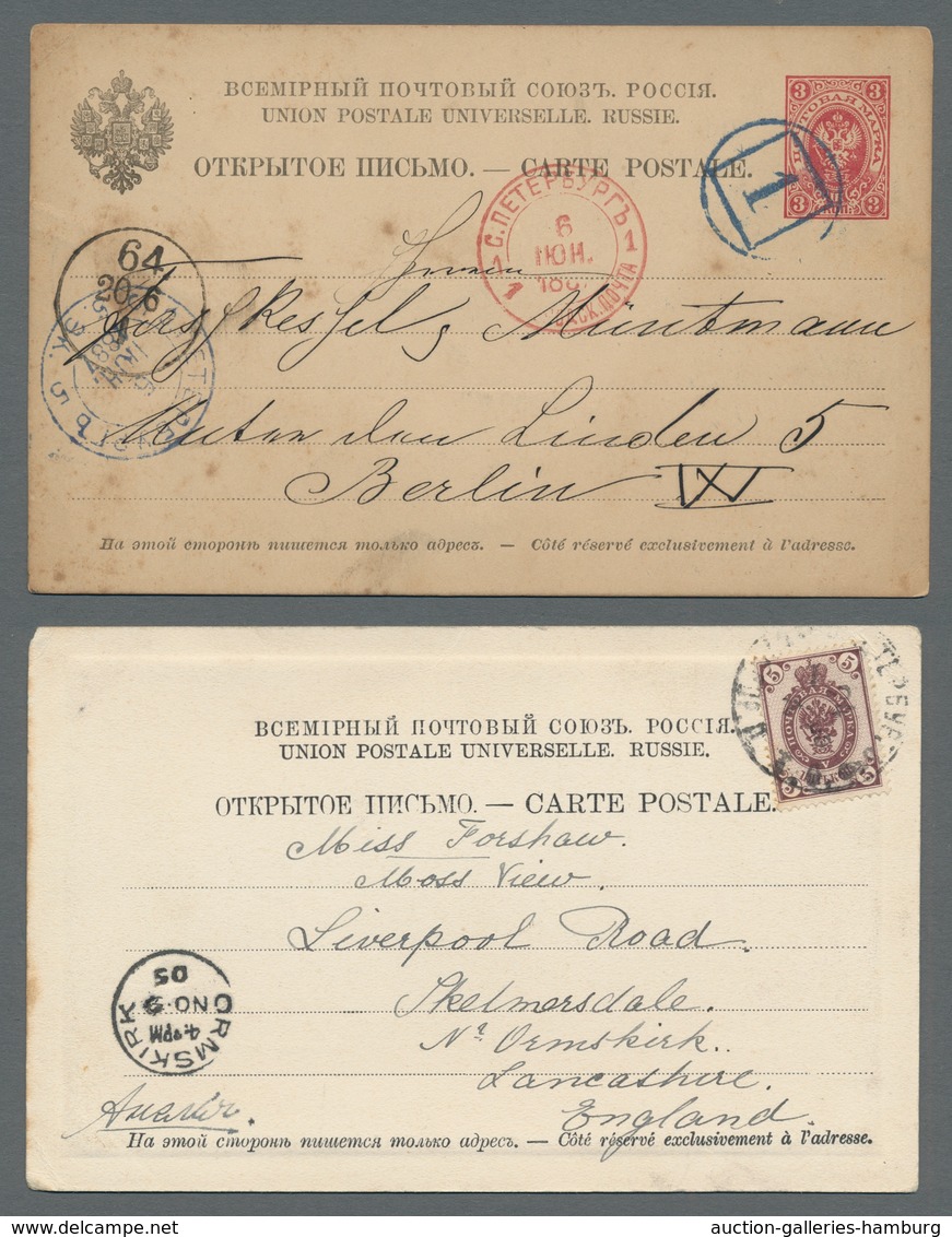 Russland: 1882-1915 (ca.), Assembly Of Over 40 Covers Incl. Postal Stationery And Picture-postcards, - Unused Stamps