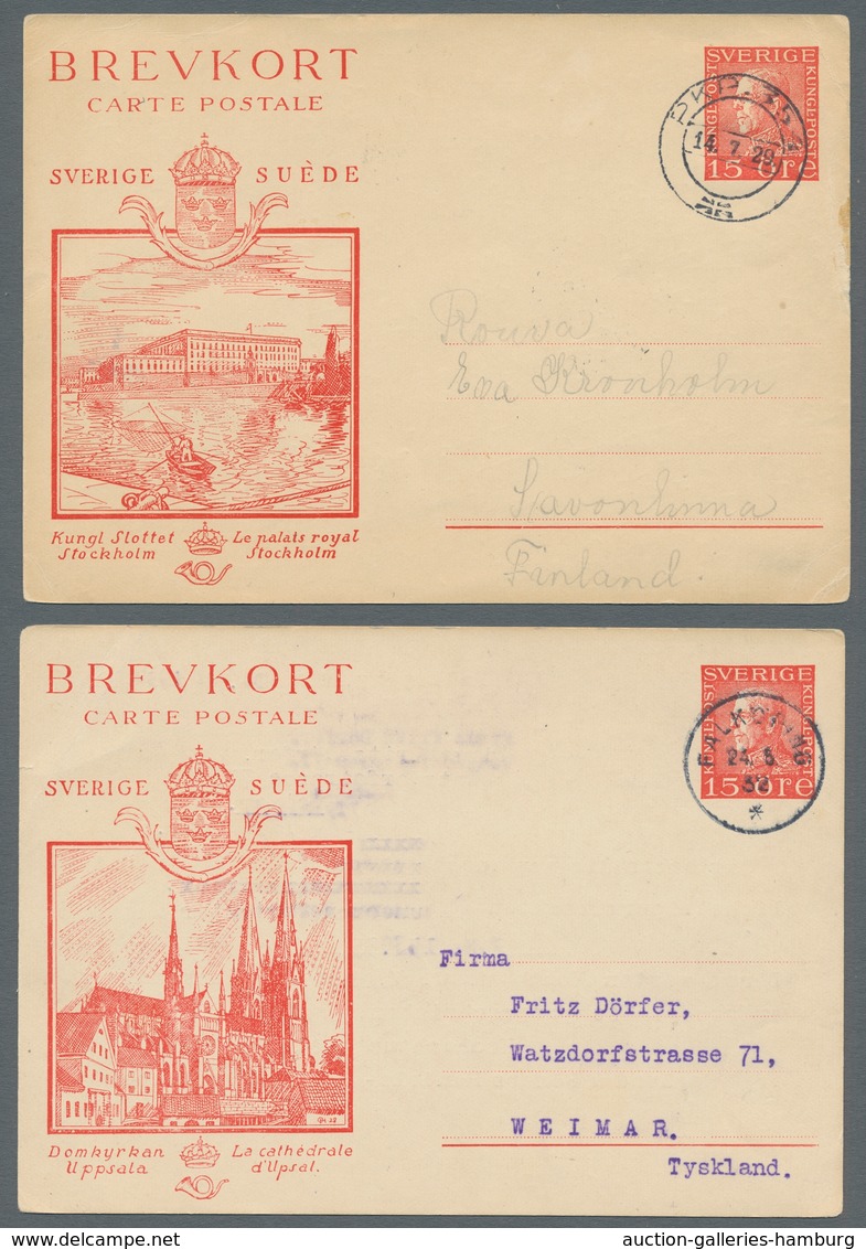 Schweden - Ganzsachen: 1872-1988, In Den Hauptnummern Komplette Sammlung Aller Postkarten, Teilweise - Enteros Postales