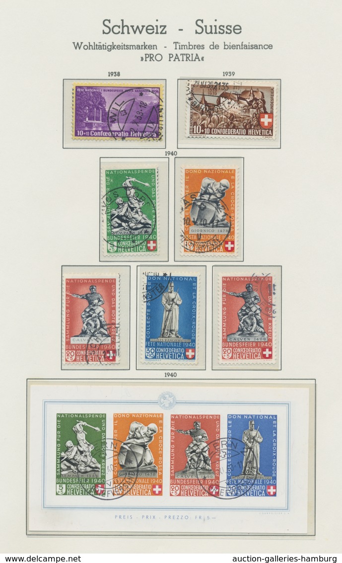 Schweiz: 1850-1960, überwiegend gestempelte Sammlung ab der Klassik in einem Vordruckalbum mit u.a.