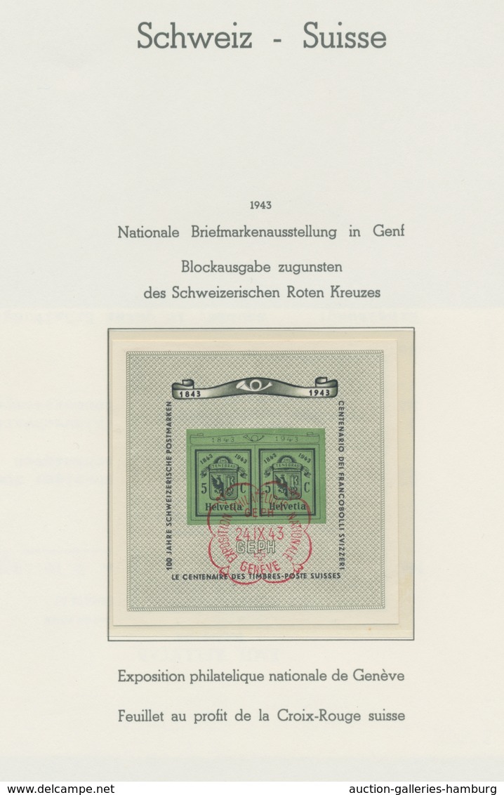 Schweiz: 1850-1960, überwiegend gestempelte Sammlung ab der Klassik in einem Vordruckalbum mit u.a.