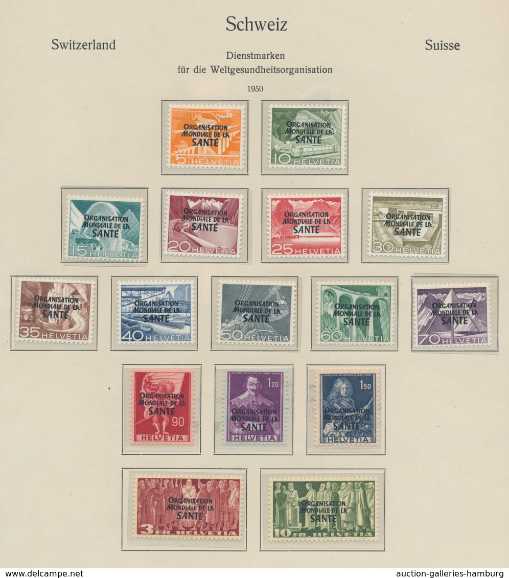 Schweiz: 1850-1960, überwiegend gestempelte Sammlung ab der Klassik in einem Vordruckalbum mit u.a.