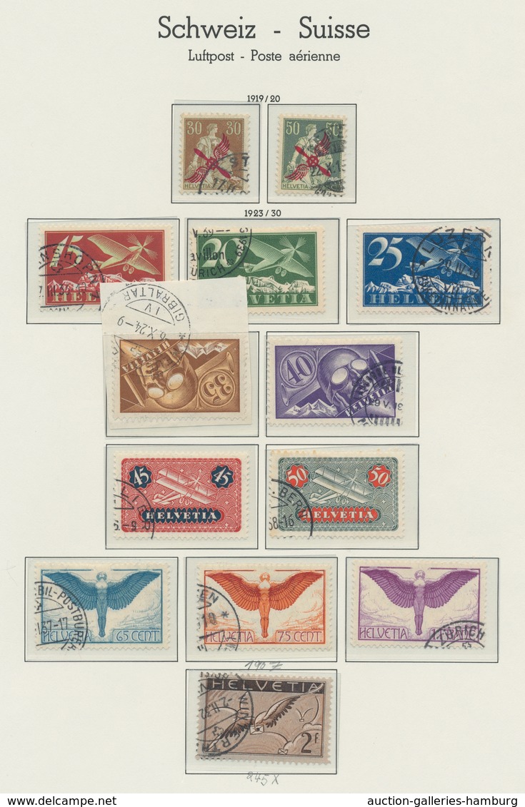 Schweiz: 1843-1965, überwiegend gestempelte Sammlung ab der Klassik in einem Leuchtturm-Falzlosalbum