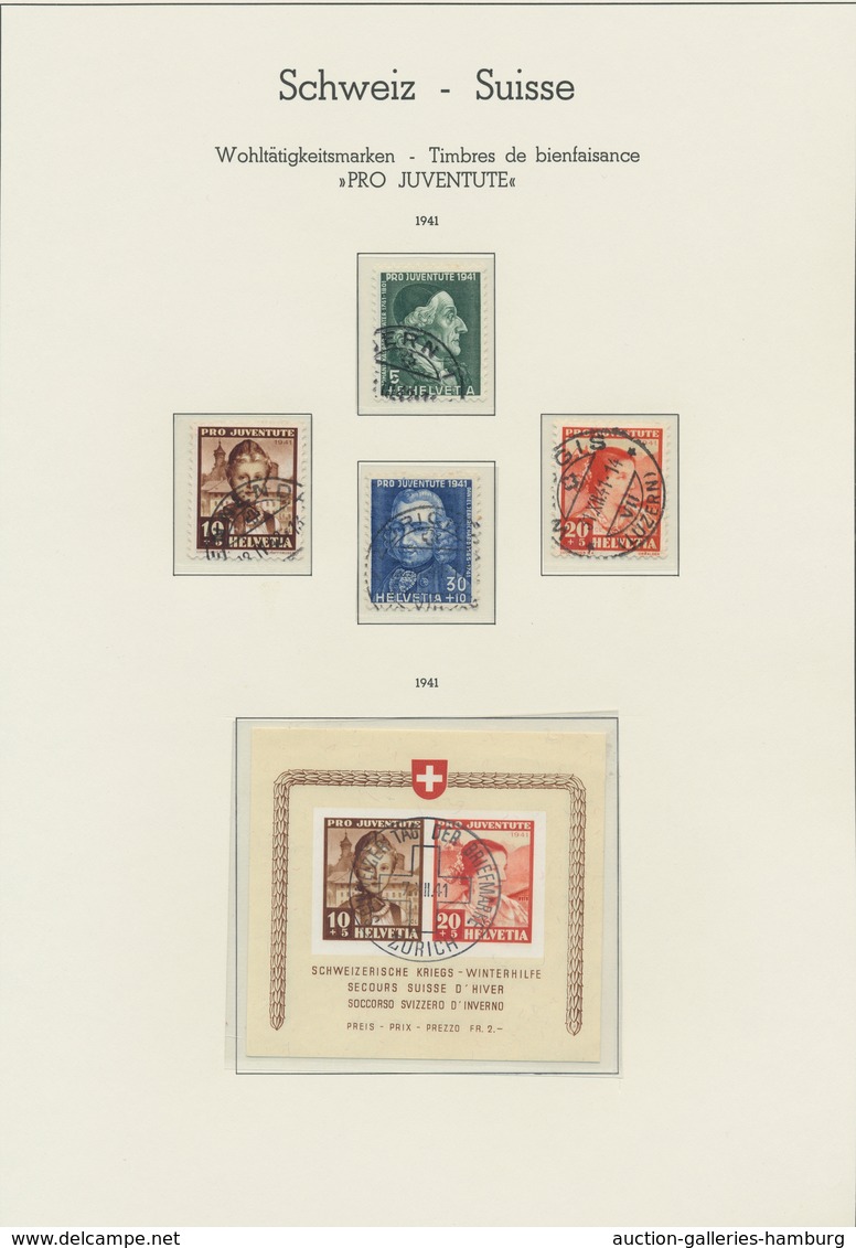Schweiz: 1843-1965, überwiegend gestempelte Sammlung ab der Klassik in einem Leuchtturm-Falzlosalbum