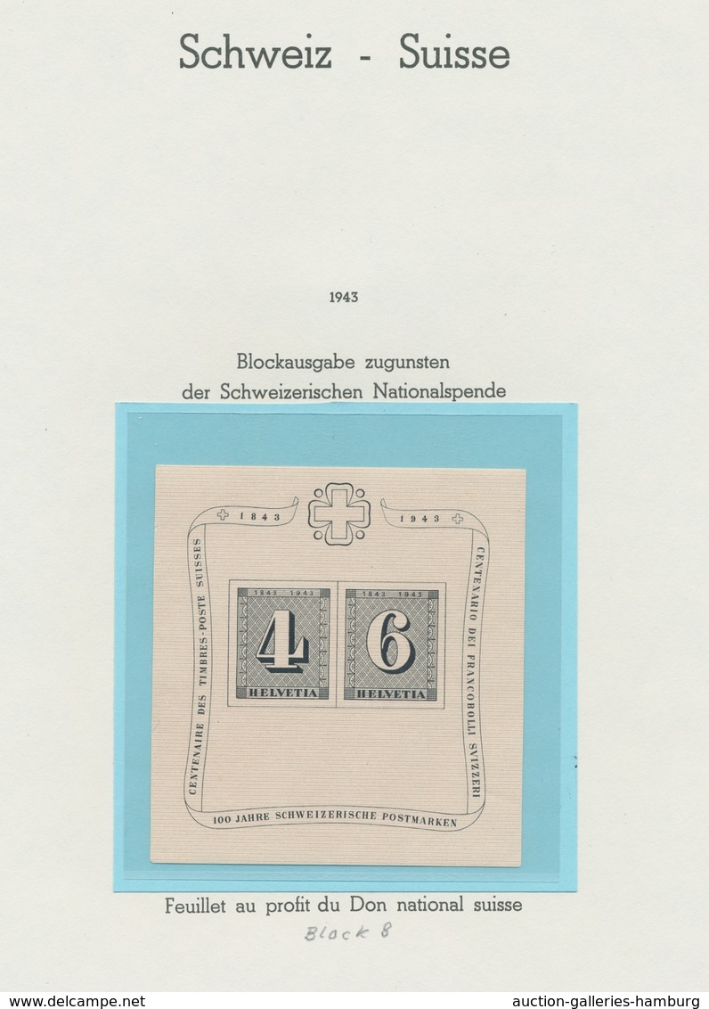 Schweiz: 1850-2002, Partie In 3 Vordruckalben Und 3 Einsteckbüchern Mit U.a. Einer Teilsammlung Ab D - Usados