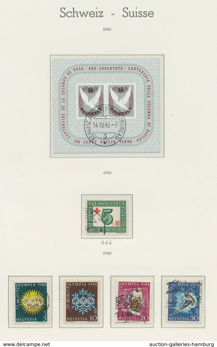 Schweiz: 1850-2002, Partie in 3 Vordruckalben und 3 Einsteckbüchern mit u.a. einer Teilsammlung ab d