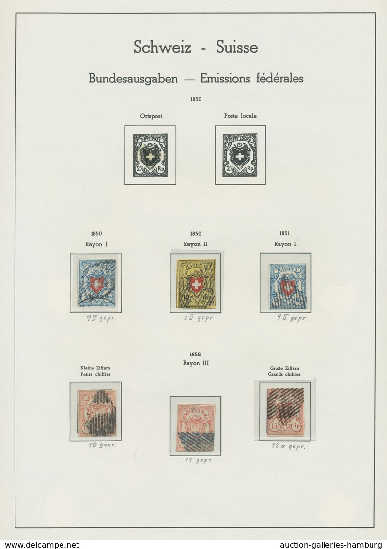 Schweiz: 1850-2002, Partie in 3 Vordruckalben und 3 Einsteckbüchern mit u.a. einer Teilsammlung ab d