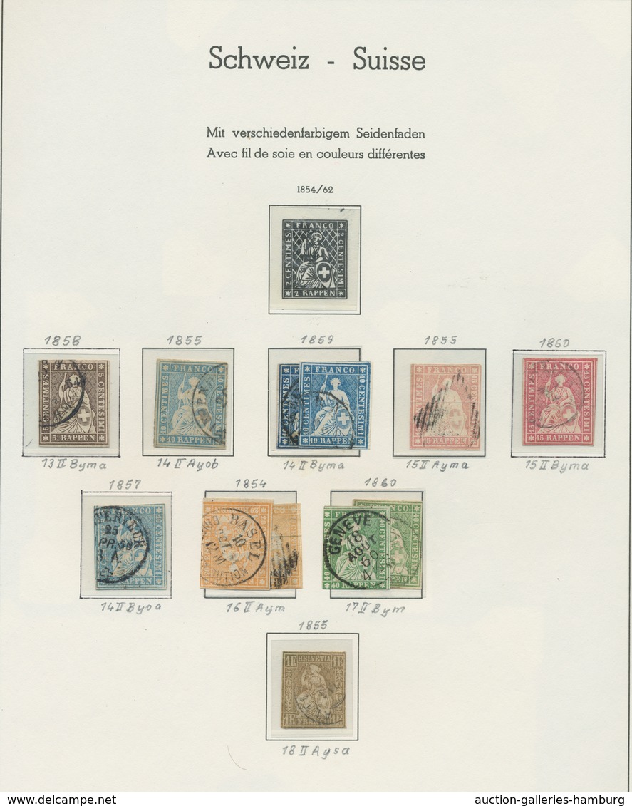 Schweiz: 1850-2002, Partie in 3 Vordruckalben und 3 Einsteckbüchern mit u.a. einer Teilsammlung ab d