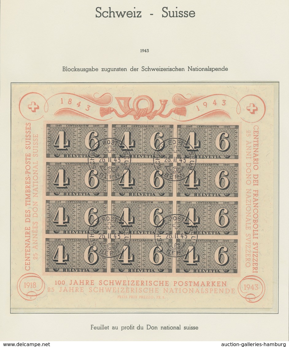 Schweiz: 1854/1957 Umfangreiche Gestempelte Sammlung Mit Vielen Besonderheiten Im Anfangsbereich, Sp - Used Stamps