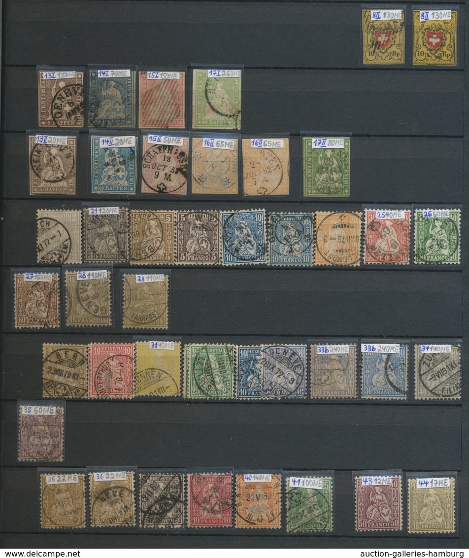 Schweiz: 1850/1960 Kleine Meist Sauber Gestempelte Sammlung Im E-Buch, Angefangen Mit Einigen Strube - Used Stamps