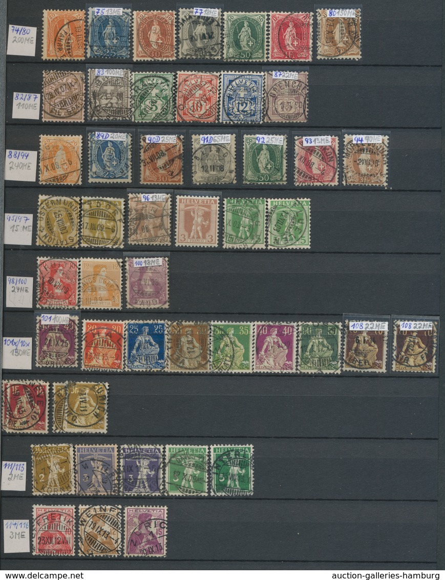 Schweiz: 1850/1960 Kleine Meist Sauber Gestempelte Sammlung Im E-Buch, Angefangen Mit Einigen Strube - Used Stamps