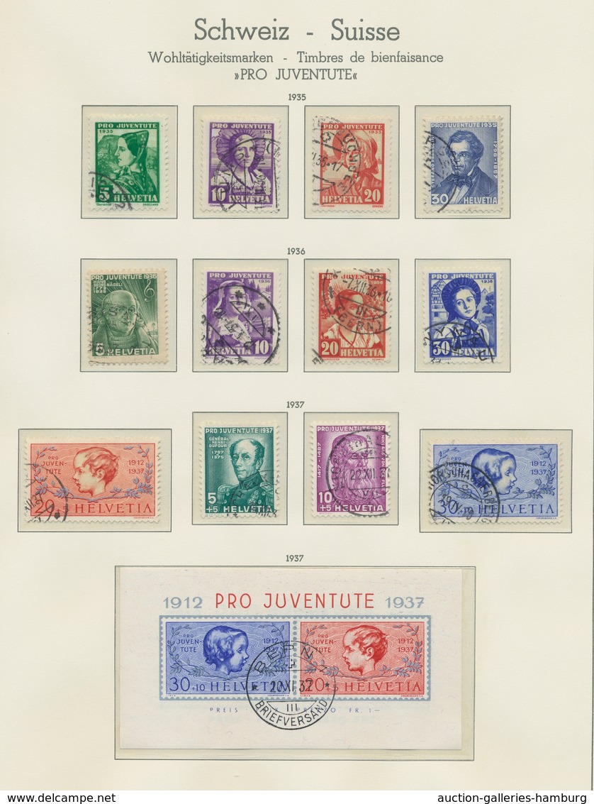 Schweiz: 1913/1993 Ca., Sammlung Pro-Patria U. Juventute, Gestempelt Mit Bl.6 U. Postfrisch Mit Bloc - Usados