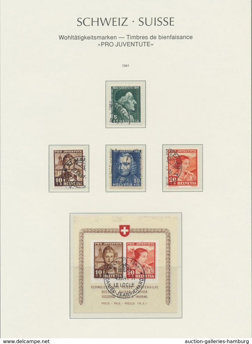 Schweiz: 1913-2000/Pro Juventute, nach Vordruck überkomplette gestempelte Sammlung in fast nur sehr
