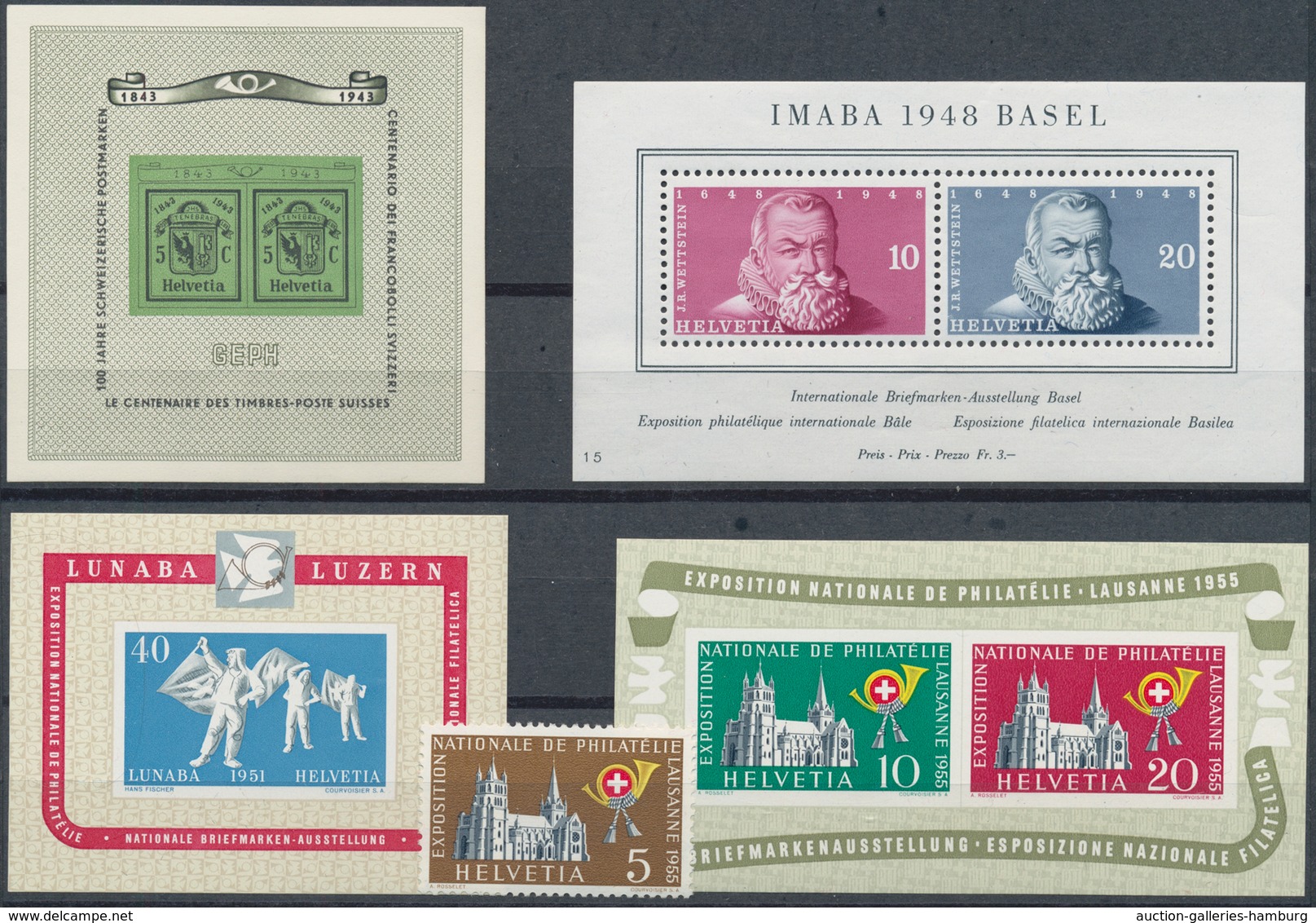 Schweiz: 1938/1995, Briefmarken-/Landesausstellungen, Saubere Partie Mit Postfrischen Ausgaben Und B - Usados
