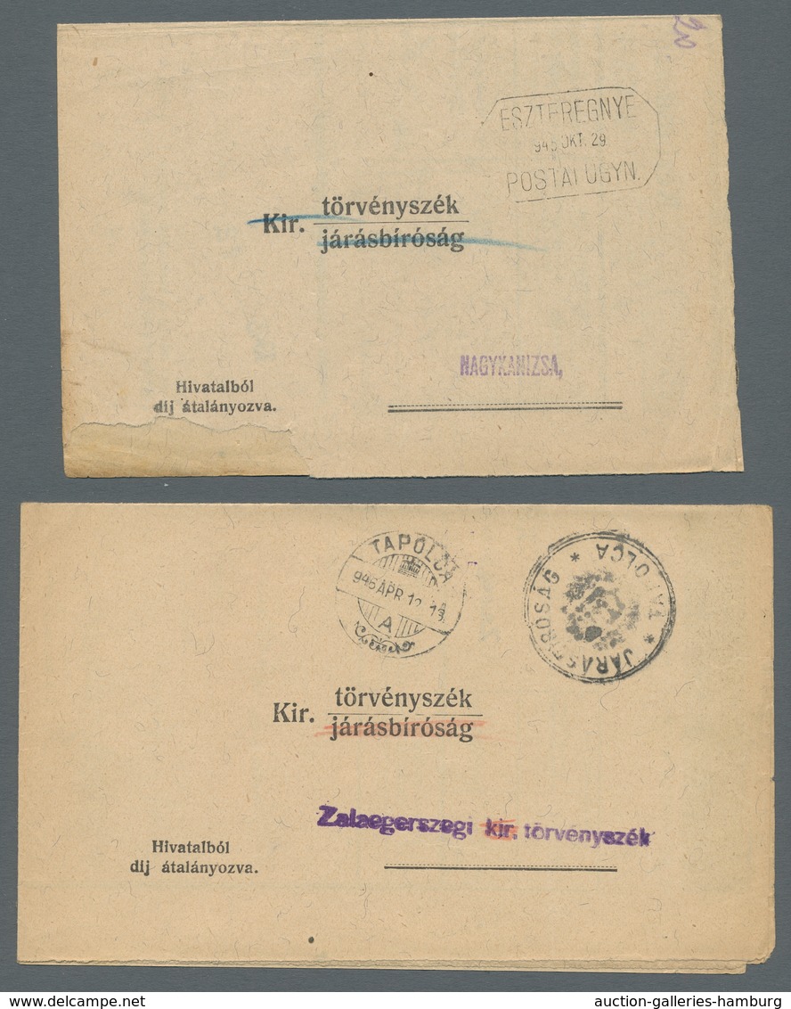 Ungarn - Besonderheiten: 1945-1946, Rund Hundert Gerichtszustellungsurkunden, Versehen Mit Sehr Viel - Otros & Sin Clasificación