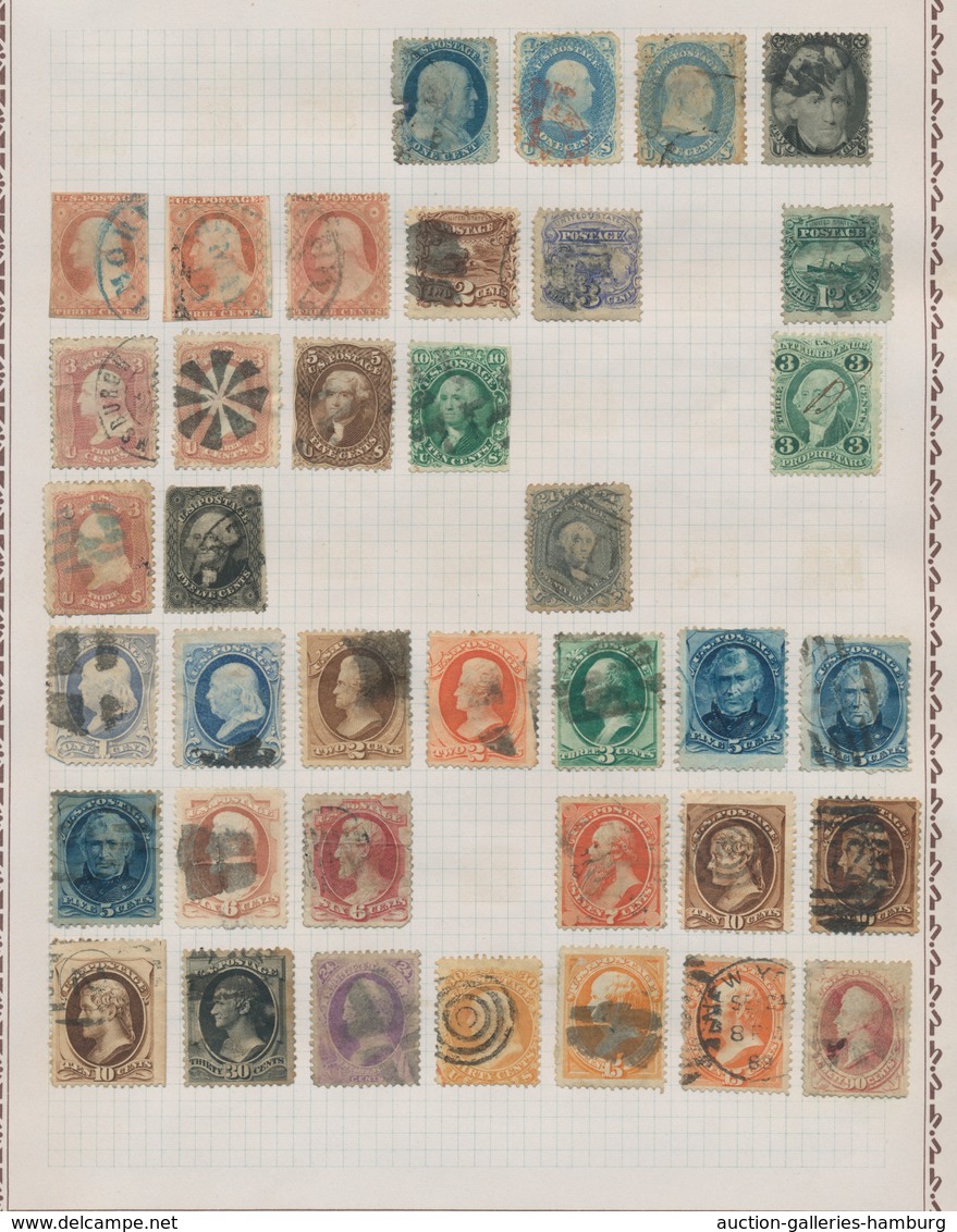 Übersee: 1844-1950 (ca.), collection used and unused/MH on blank pages in an album with e.g. Brazil