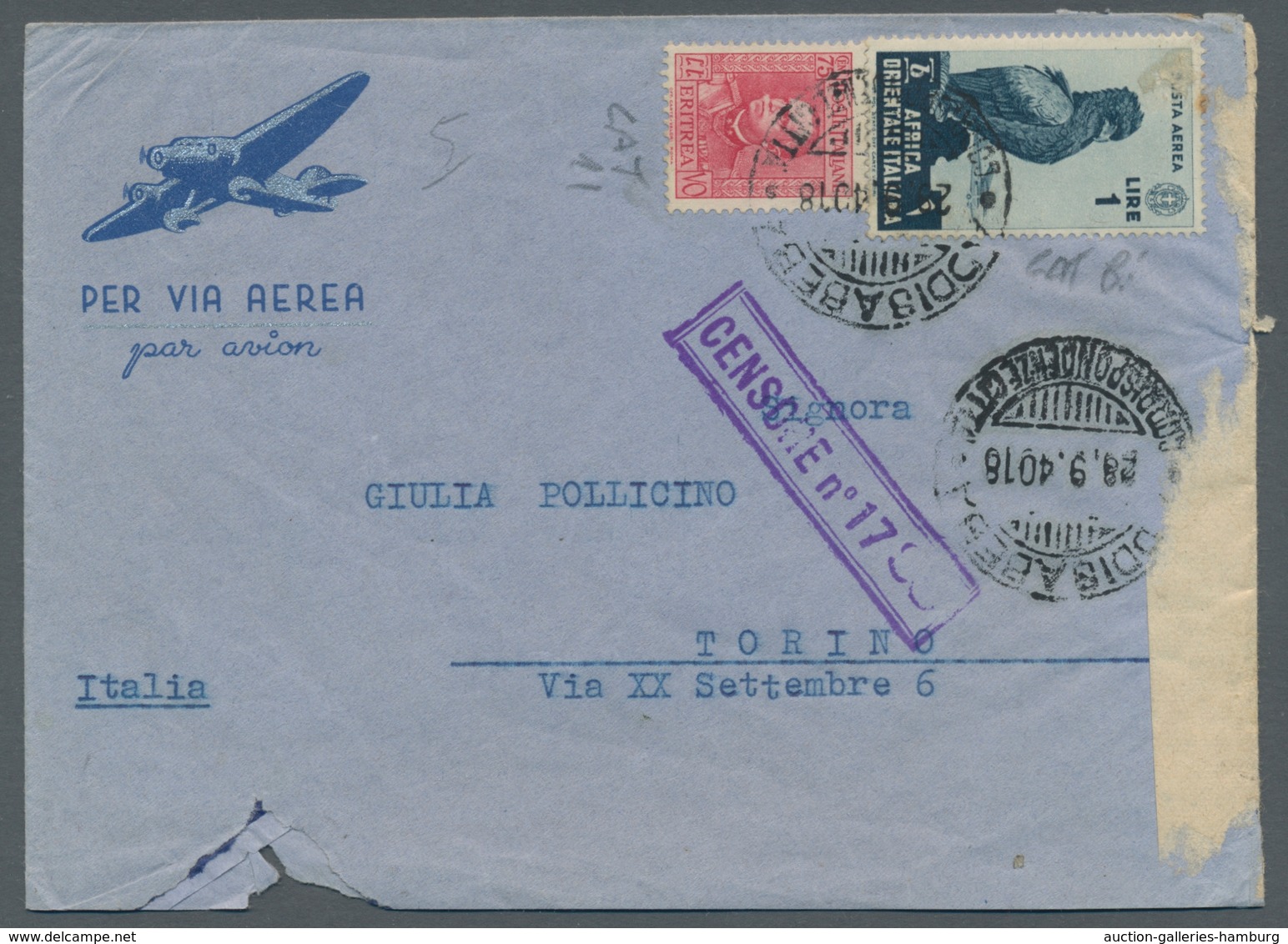 Italienische Kolonien: 1918 - 1940, Unsorted Lot Of Ca. 45 Postal Items, Including Airmail Covers, C - Emisiones Generales