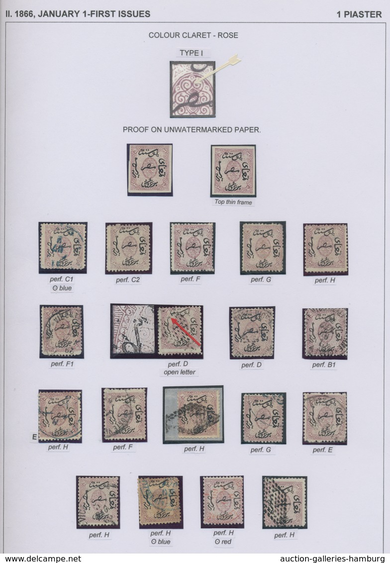 Ägypten: 1704-1879, drei Alben mit selbstgestalteten Blättern, die eine sehr reichhaltige und spezia